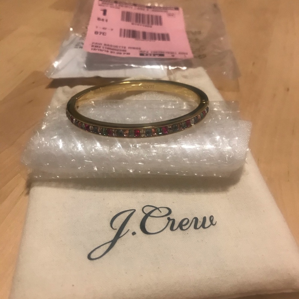 Gold baguette hinge bracelet.